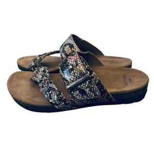 Earth Origins Onida Multi Snakeskin Print Leather Sandals